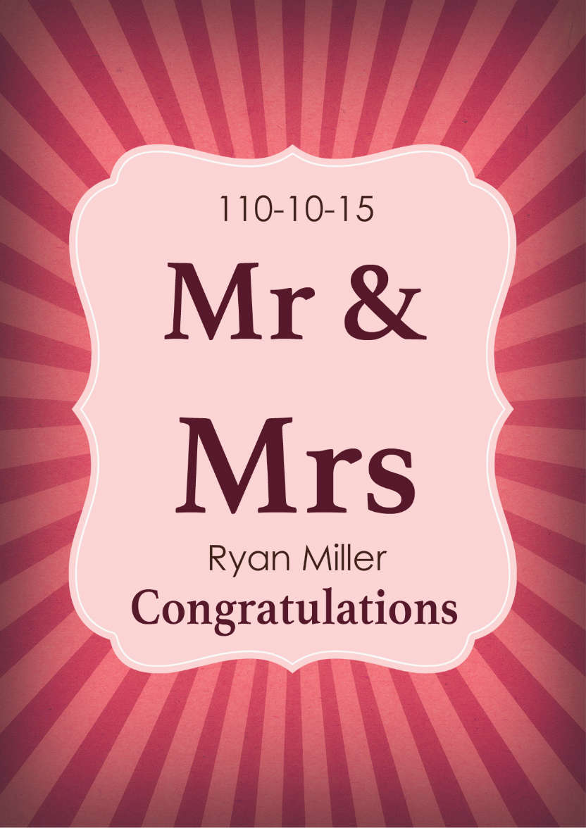 Mr & Mrs Modern Wedding Card - card made with Crafty Bob's Card Creator