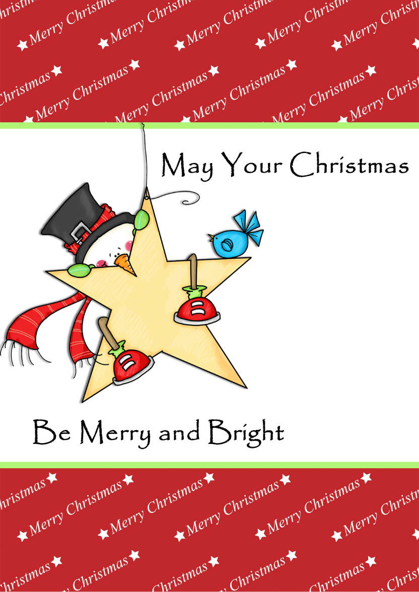 Hanging Snowman - card made with Crafty Bob's Card Creator