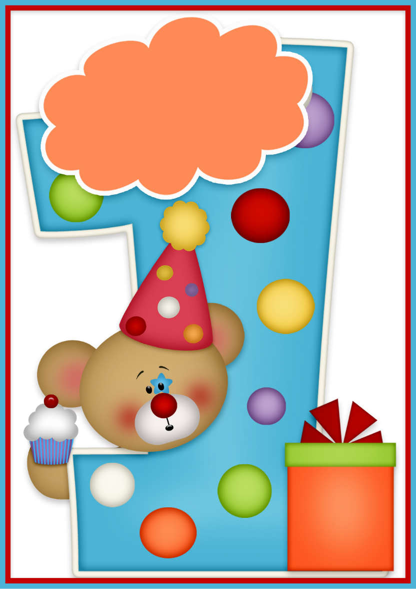 Happy Birthday Bear - One Year Old - card made with Crafty Bob's Card Creator