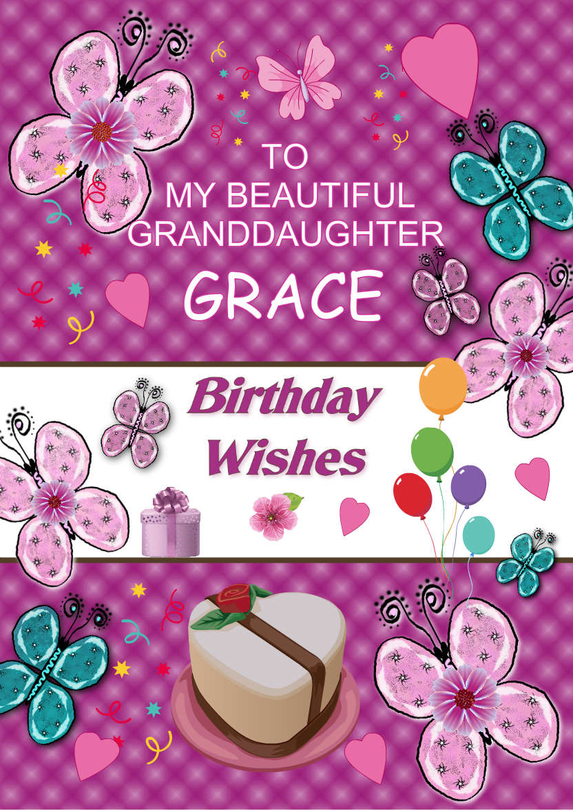 Beautiful Butterflies Birthday Card - card made with Crafty Bob's Card Creator