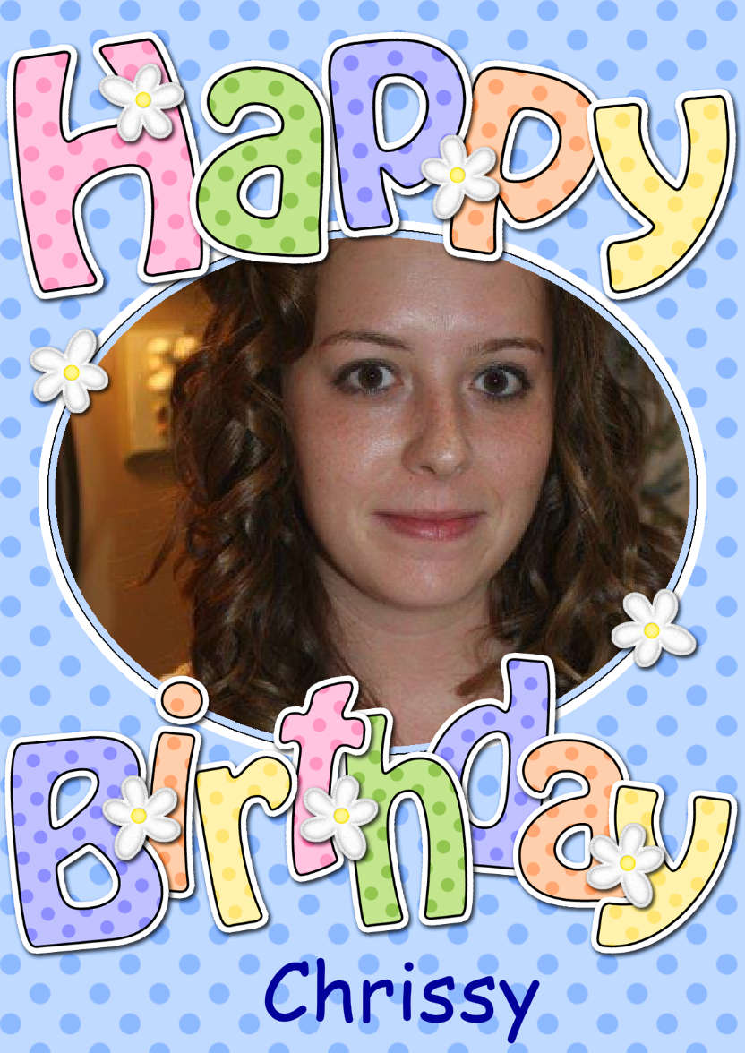 Birthday Dots & Flowers Photo Upload Card - card made with Crafty Bob's Card Creator