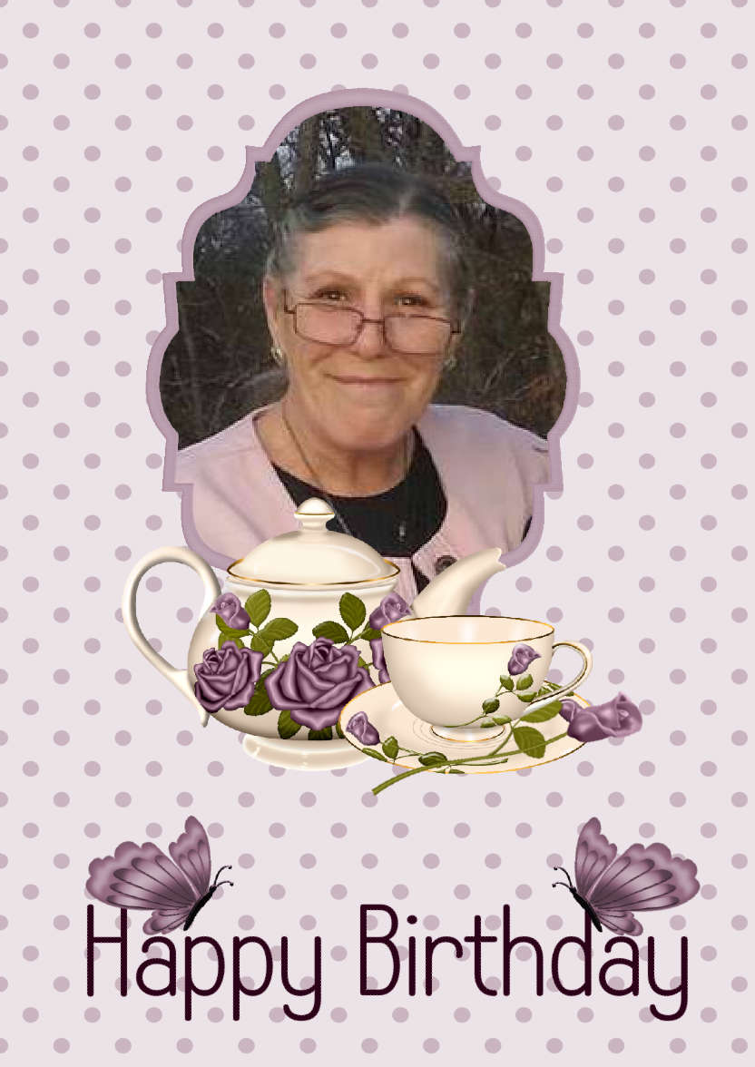 Birthday Tea Time - card made with Crafty Bob's Card Creator