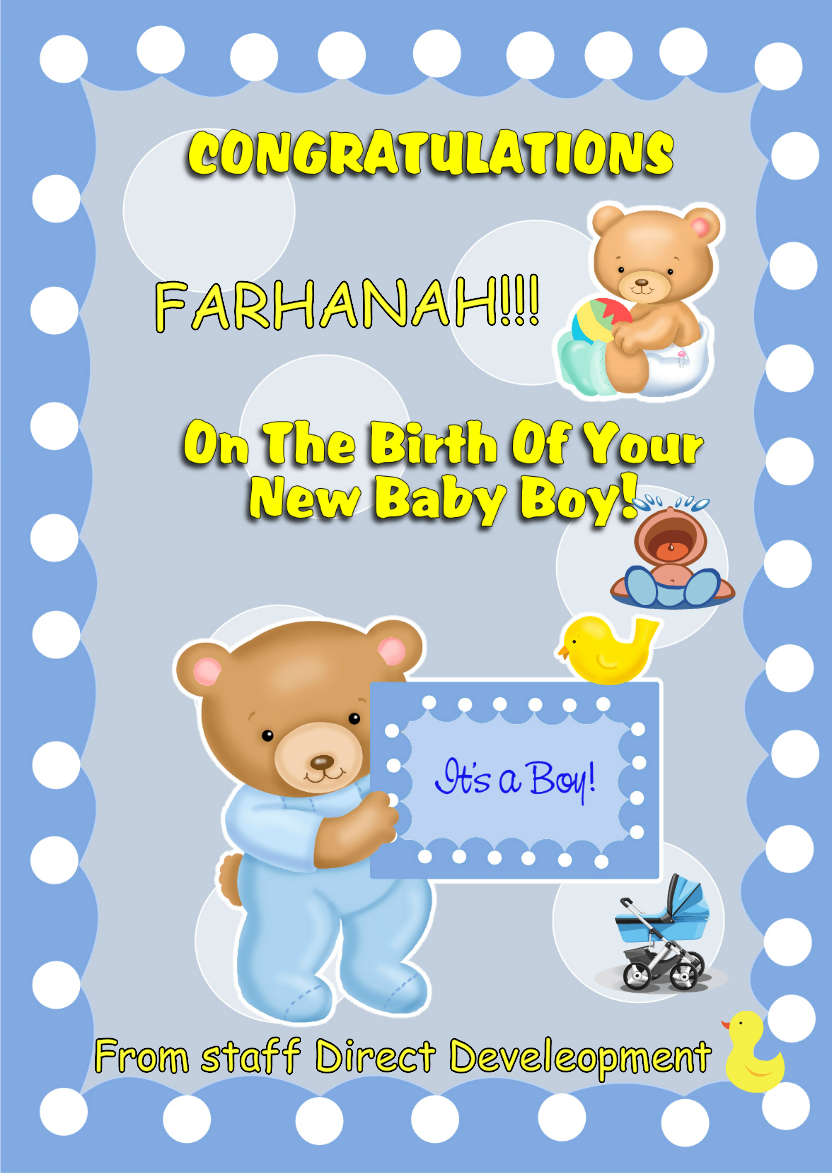 Baby Boy - card made with Crafty Bob's Card Creator