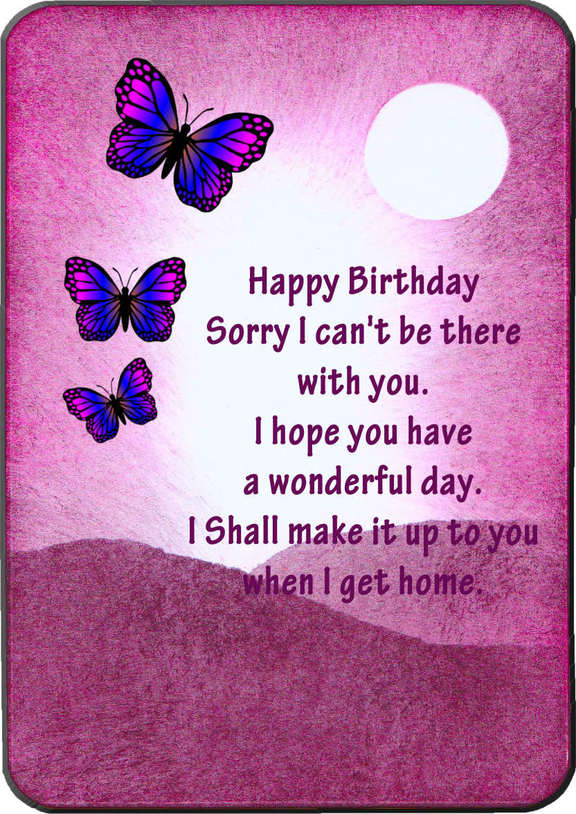 Mothers Day Card - Sorry I Can't Be There - card made with Crafty Bob's Card Creator