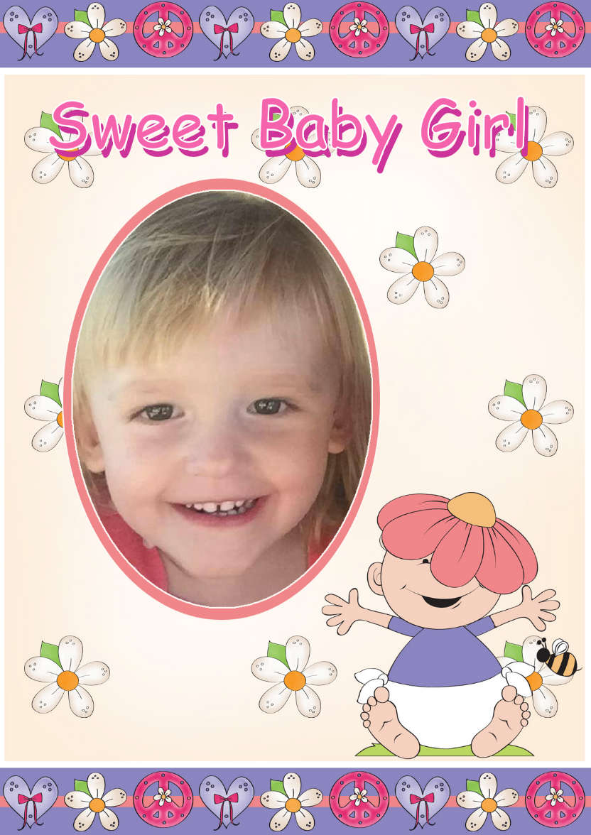 Flower Baby Girl Topper - card made with Crafty Bob's Card Creator
