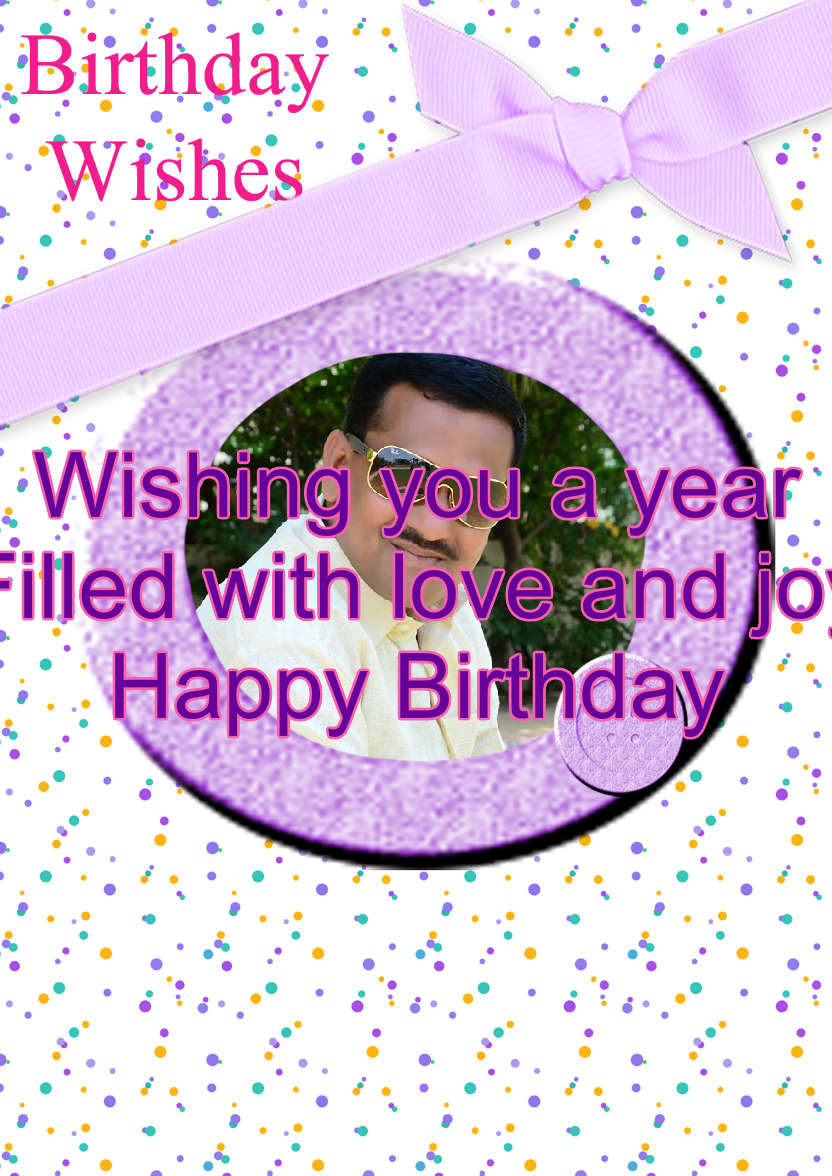 Pretty Birthday Wishes - card made with Crafty Bob's Card Creator