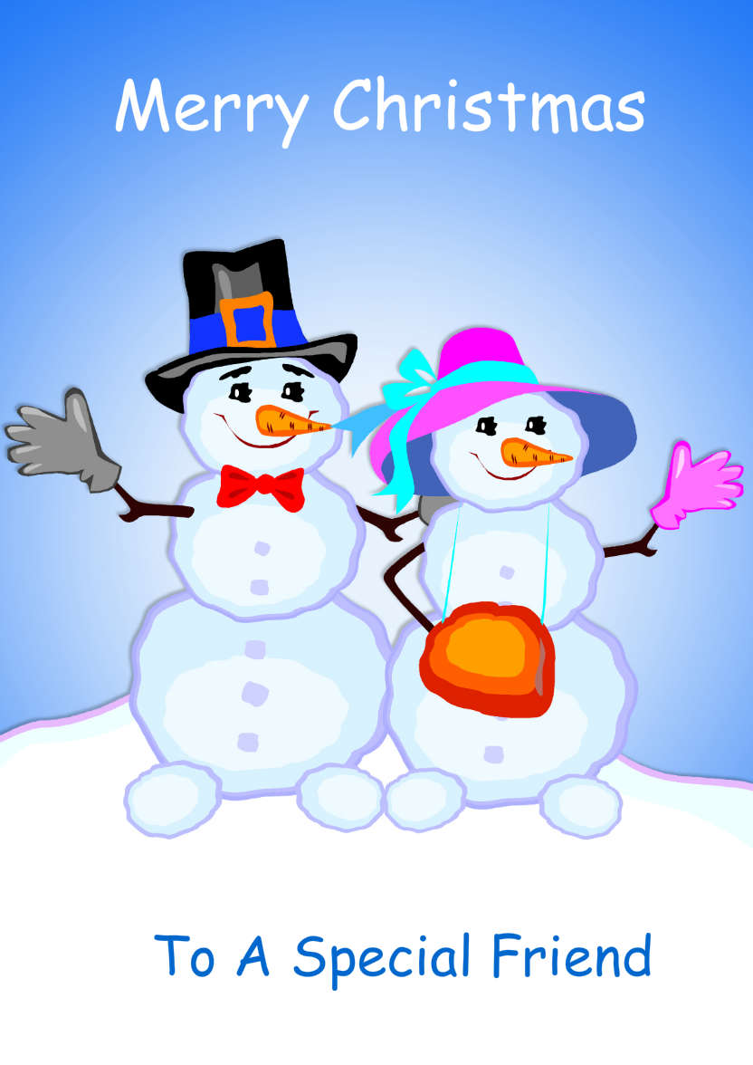 Happy Snow Couple - card made with Crafty Bob's Card Creator