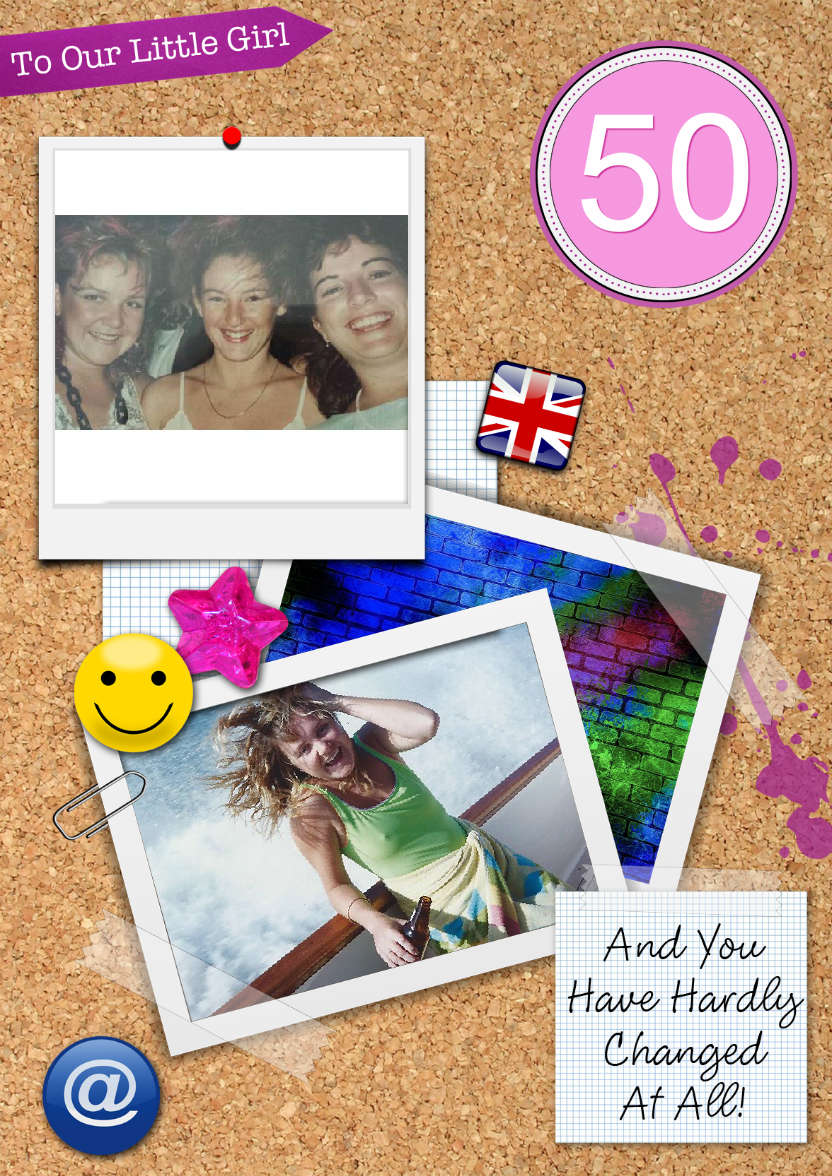 Birthday Noticeboard Photo Card Girl - card made with Crafty Bob's Card Creator