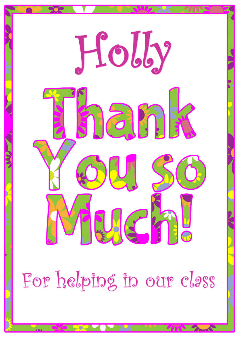 Thank You Floral Word Art Card Front - card made with Crafty Bob's Card Creator