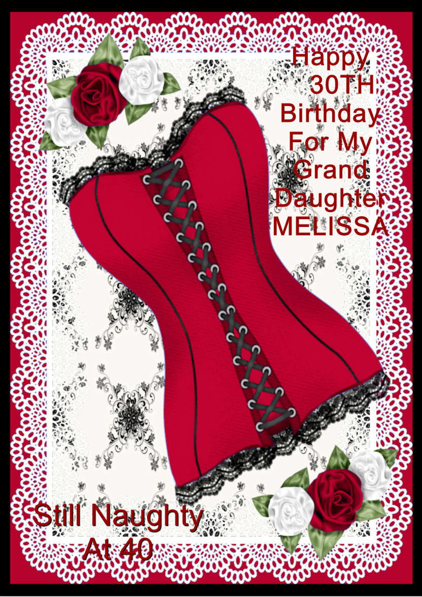 Red Hot Corset - card made with Crafty Bob's Card Creator