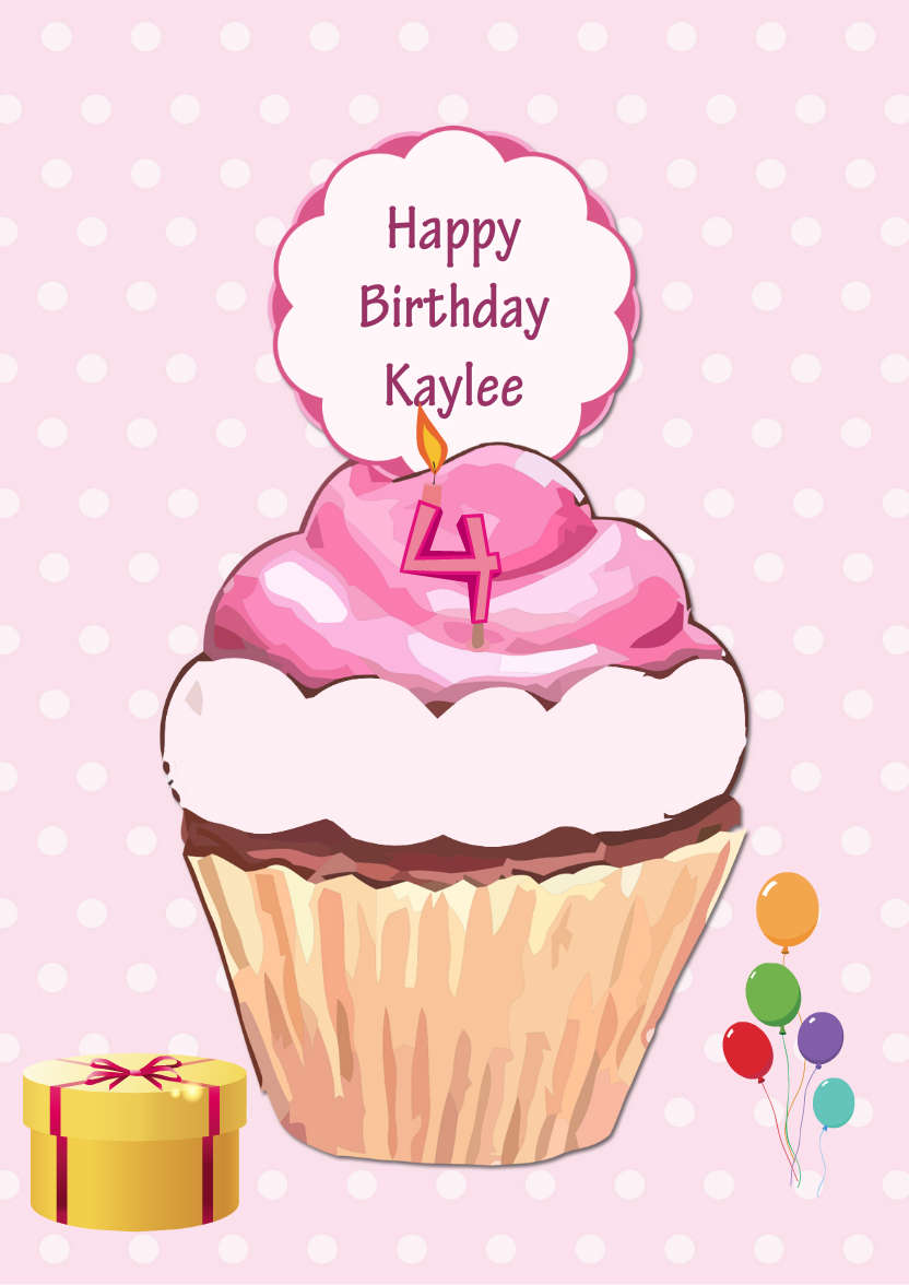 Birthday Cupcake - card made with Crafty Bob's Card Creator