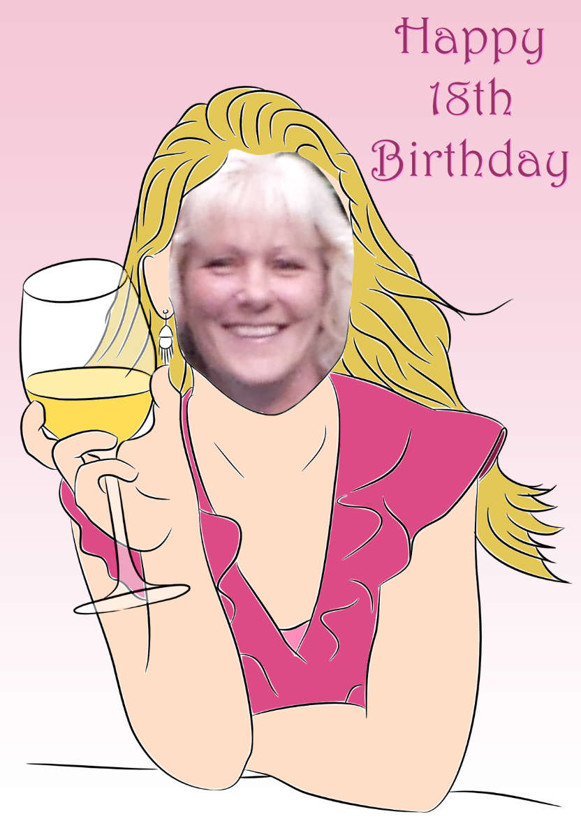 Cheers! Female Birthday Photo Card - card made with Crafty Bob's Card Creator