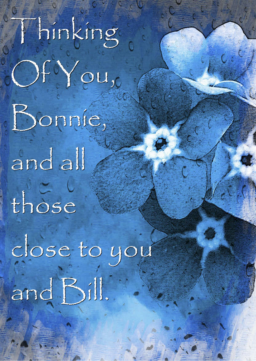 Blue Flowers in the Rain Thinking of You/sympathy Card - card made with Crafty Bob's Card Creator