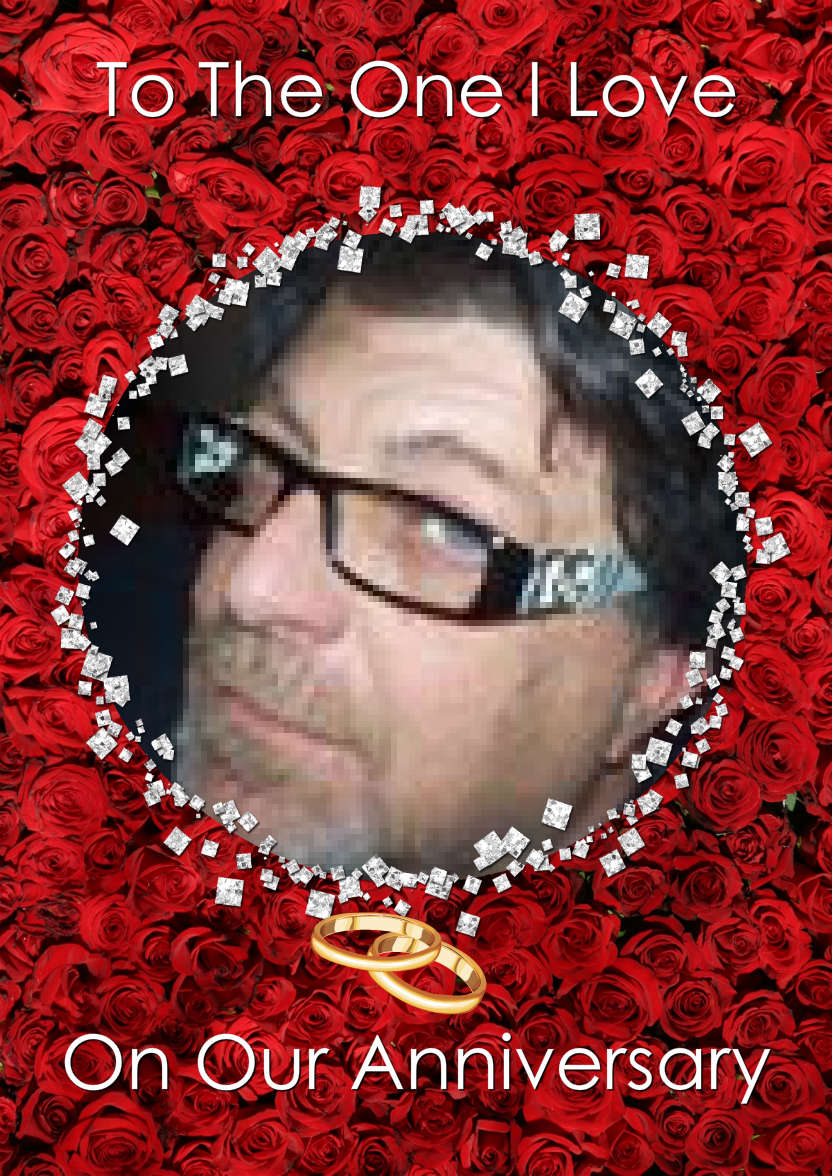Roses and Diamonds Aperture Card - card made with Crafty Bob's Card Creator