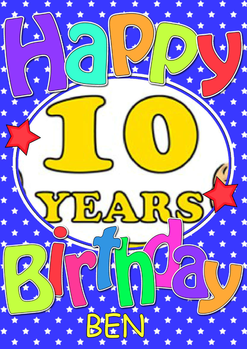 Birthday Stars Photo Upload Card - card made with Crafty Bob's Card Creator