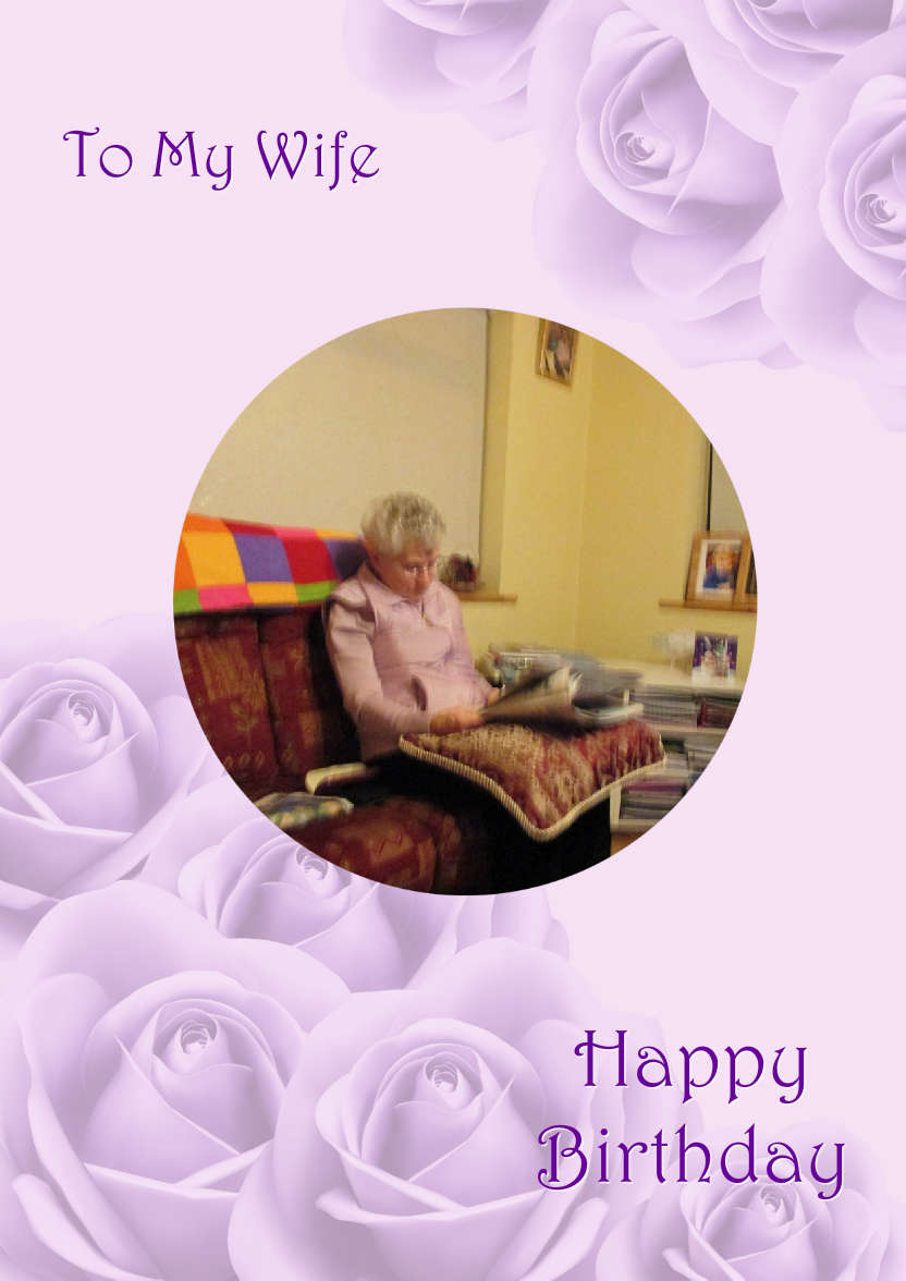 Purple Roses Background - card made with Crafty Bob's Card Creator