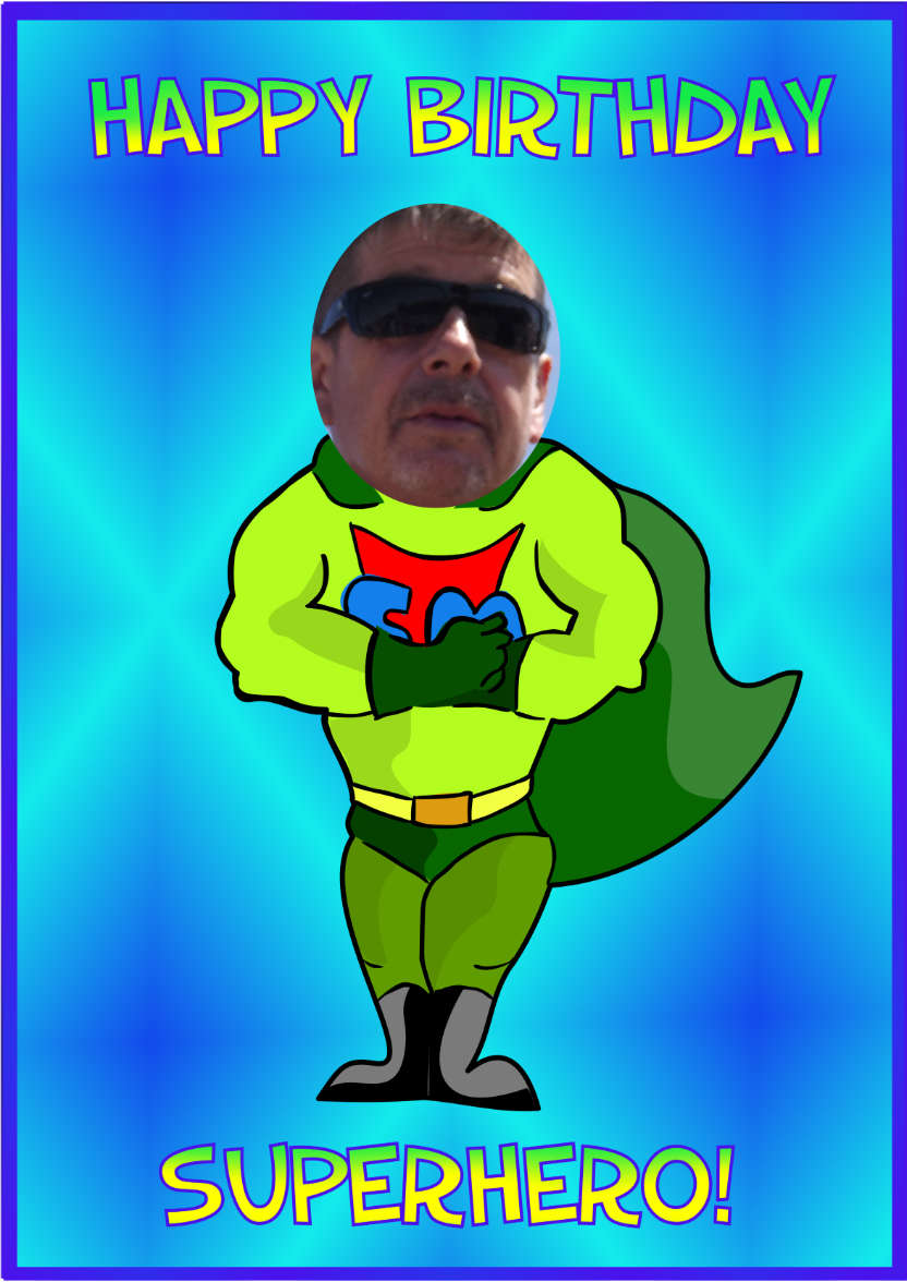 Superhero - card made with Crafty Bob's Card Creator