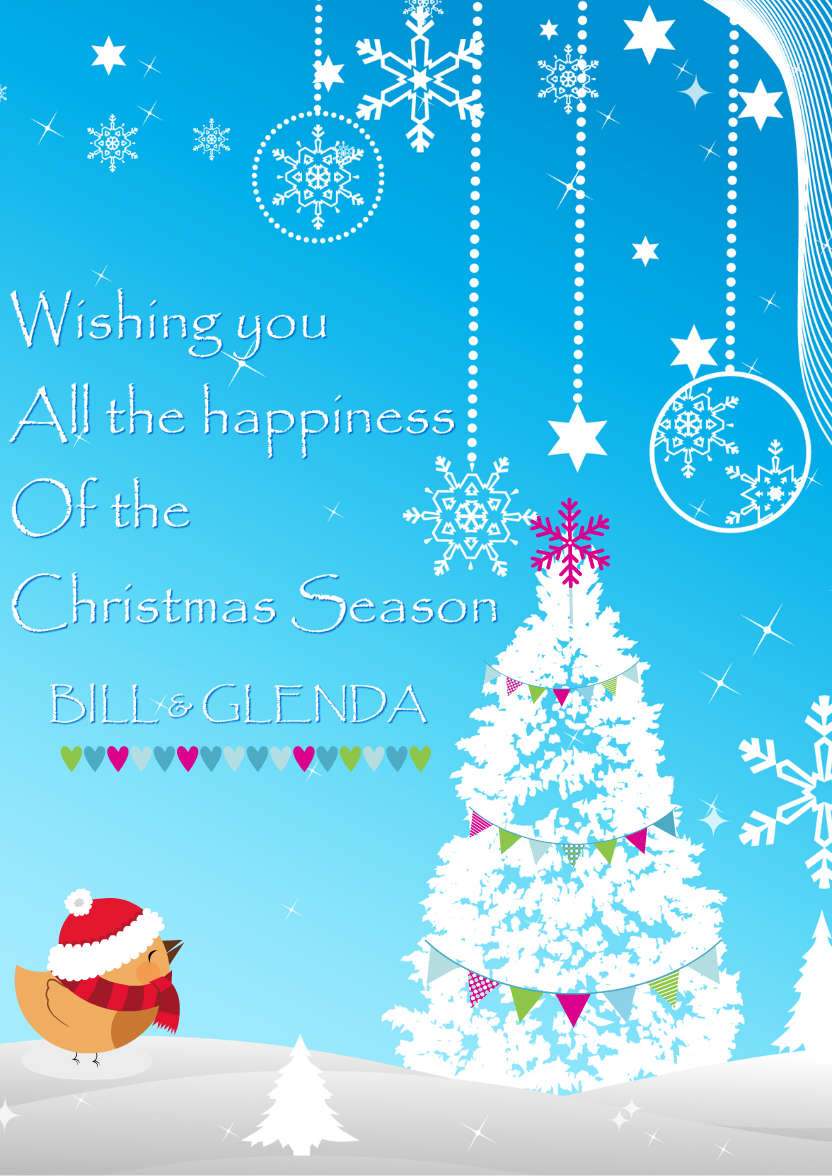 Christmas Bauble Snowscene - card made with Crafty Bob's Card Creator