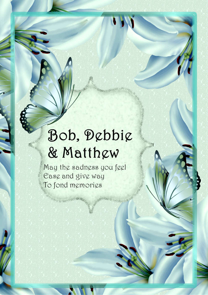 Sympathy Lilies - card made with Crafty Bob's Card Creator