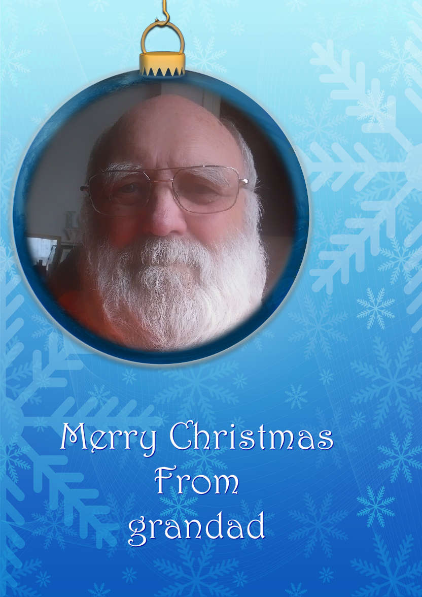 Christmas Bauble Aperture Card - card made with Crafty Bob's Card Creator