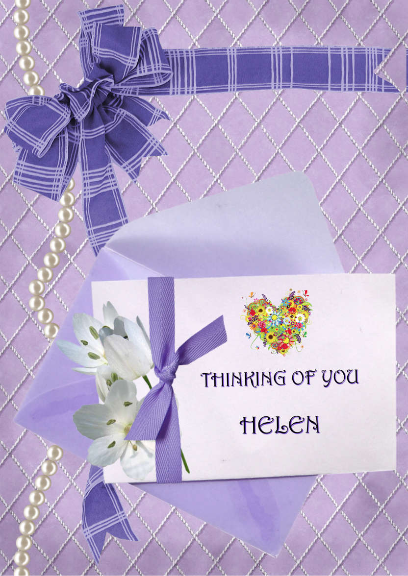 Lavendar Envelope Flower Card - card made with Crafty Bob's Card Creator