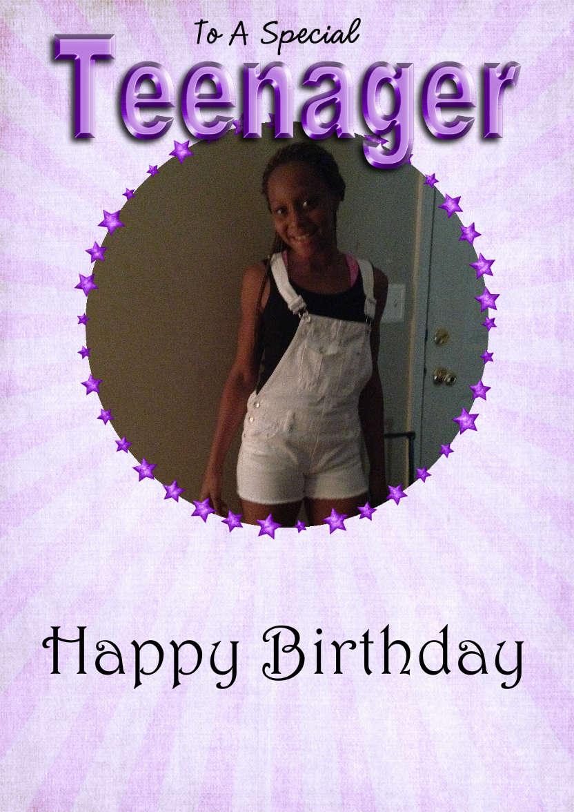 Special Teenager Card Girl - card made with Crafty Bob's Card Creator