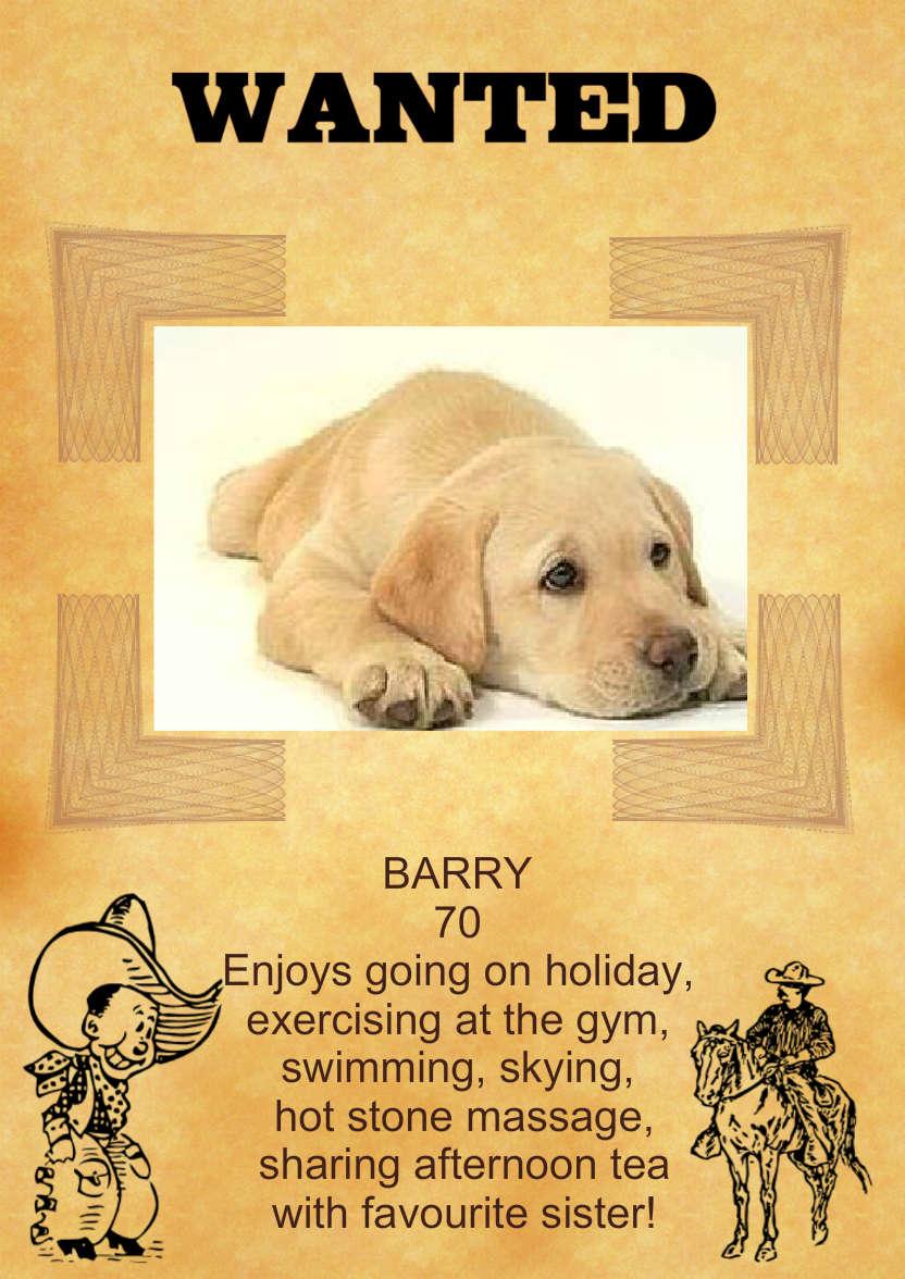 Wanted - card made with Crafty Bob's Card Creator