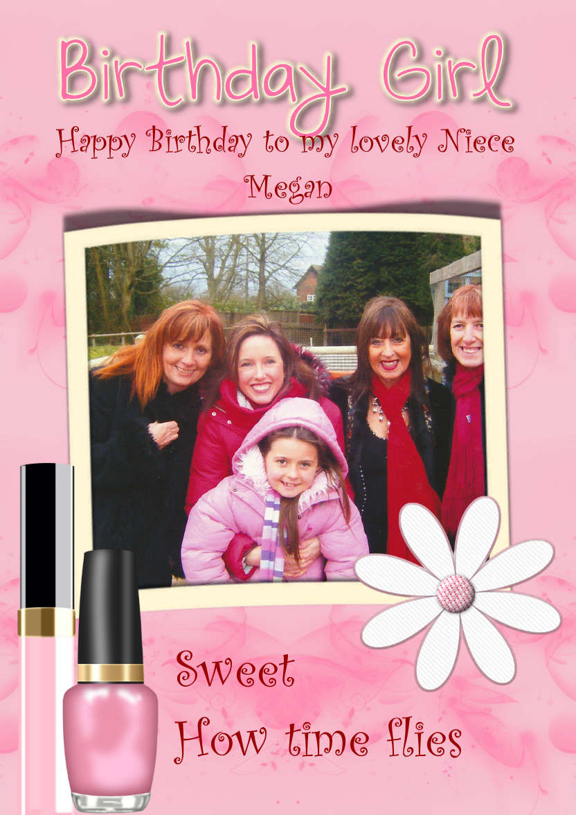 Birthday Girly Girl - card made with Crafty Bob's Card Creator