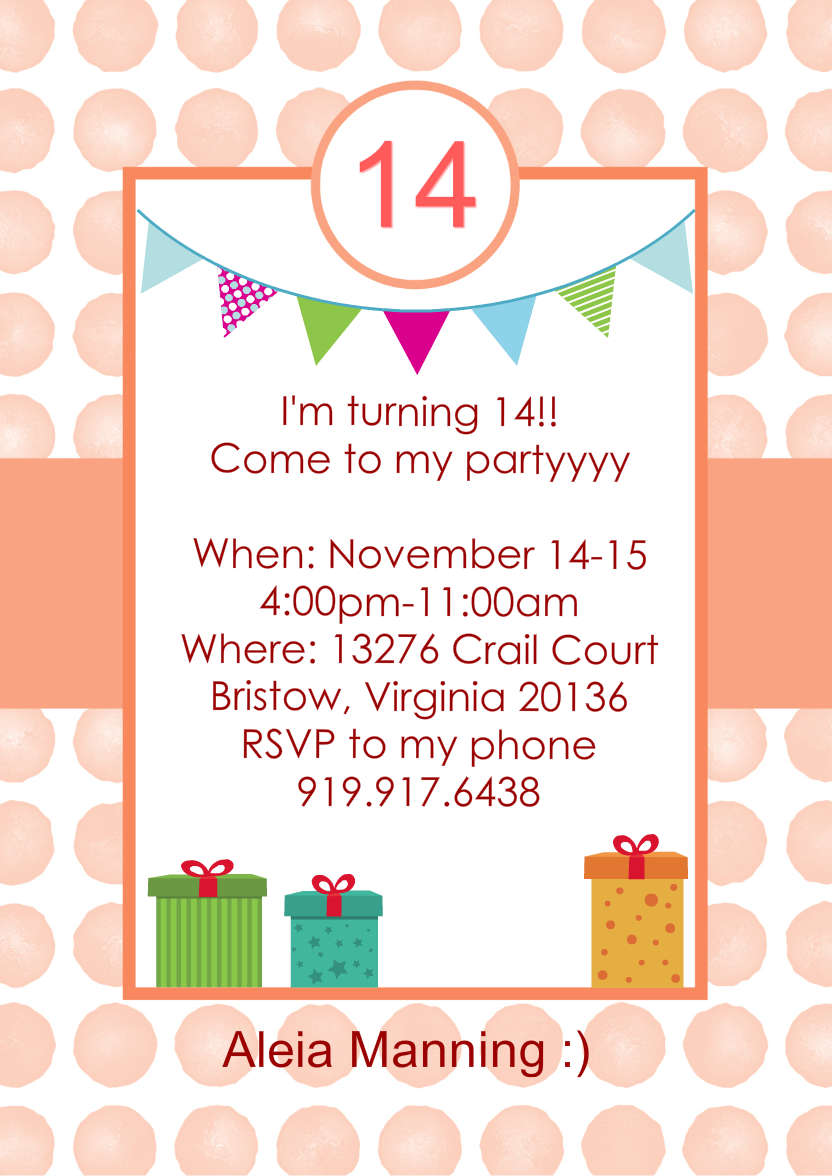 Orange Party Invitation - card made with Crafty Bob's Card Creator