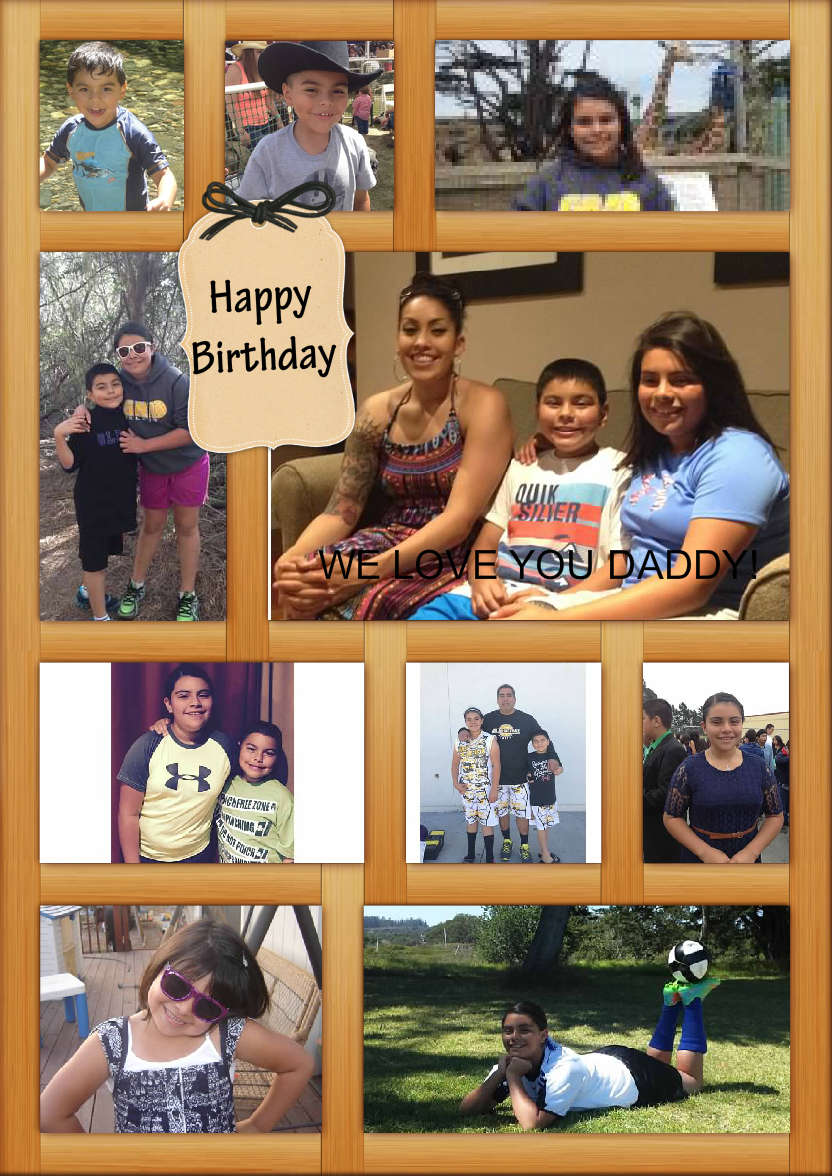 Wooden Collage Frame Card - card made with Crafty Bob's Card Creator