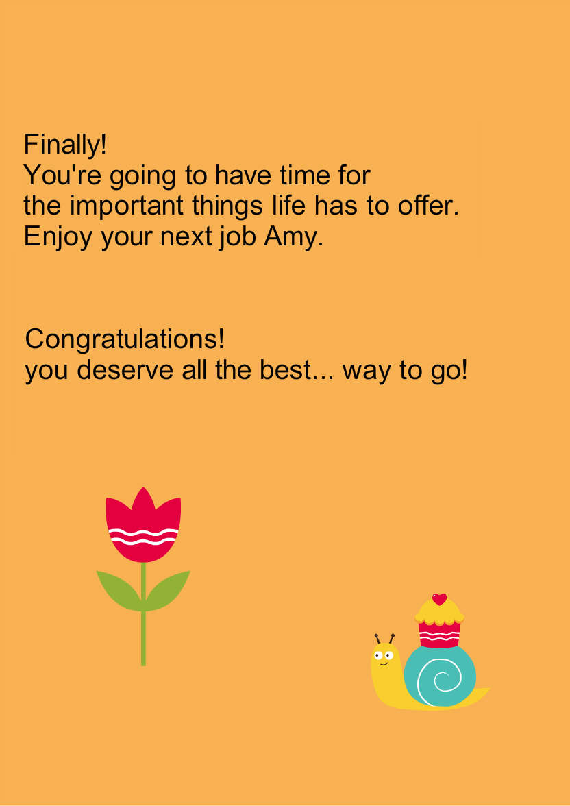 Orange Plain Background - card made with Crafty Bob's Card Creator