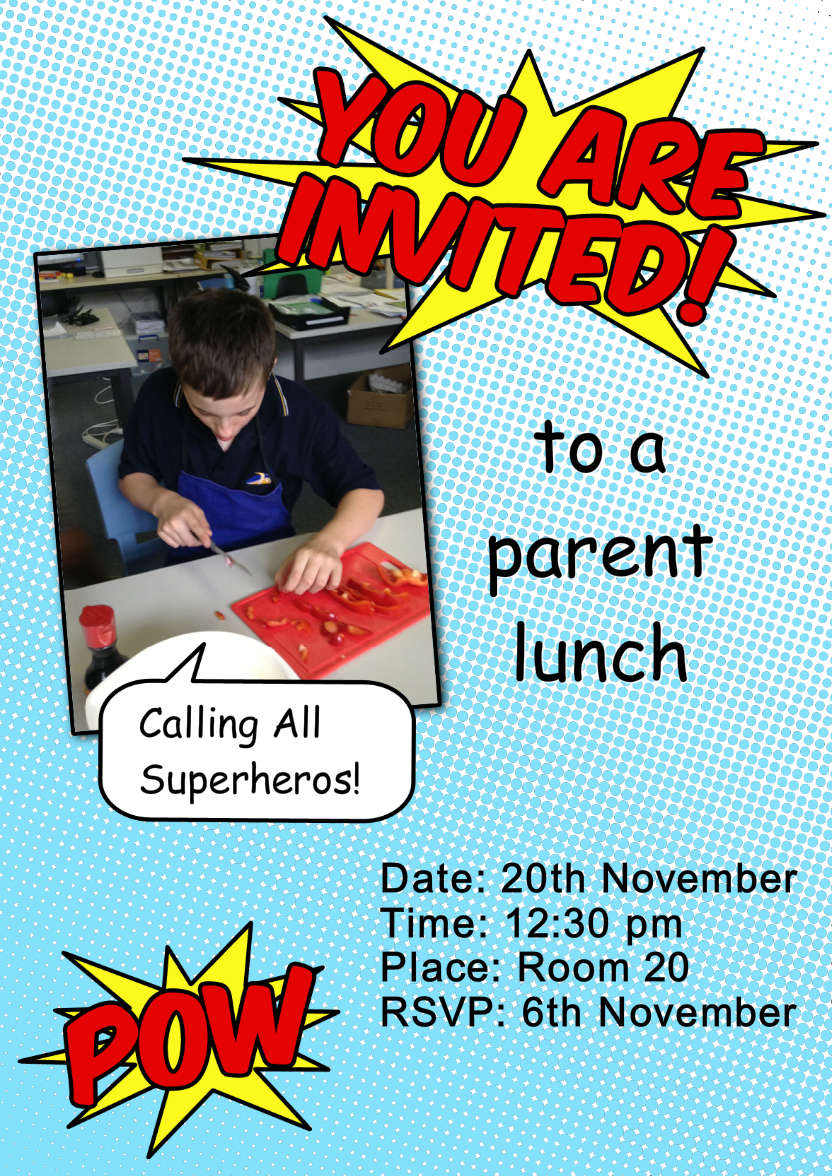 Superhero Comic Style Party Invitation - card made with Crafty Bob's Card Creator