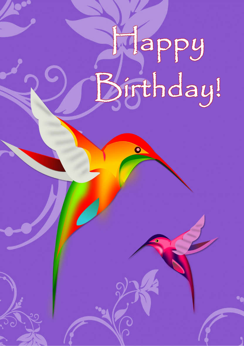 Hummingbirds - card made with Crafty Bob's Card Creator