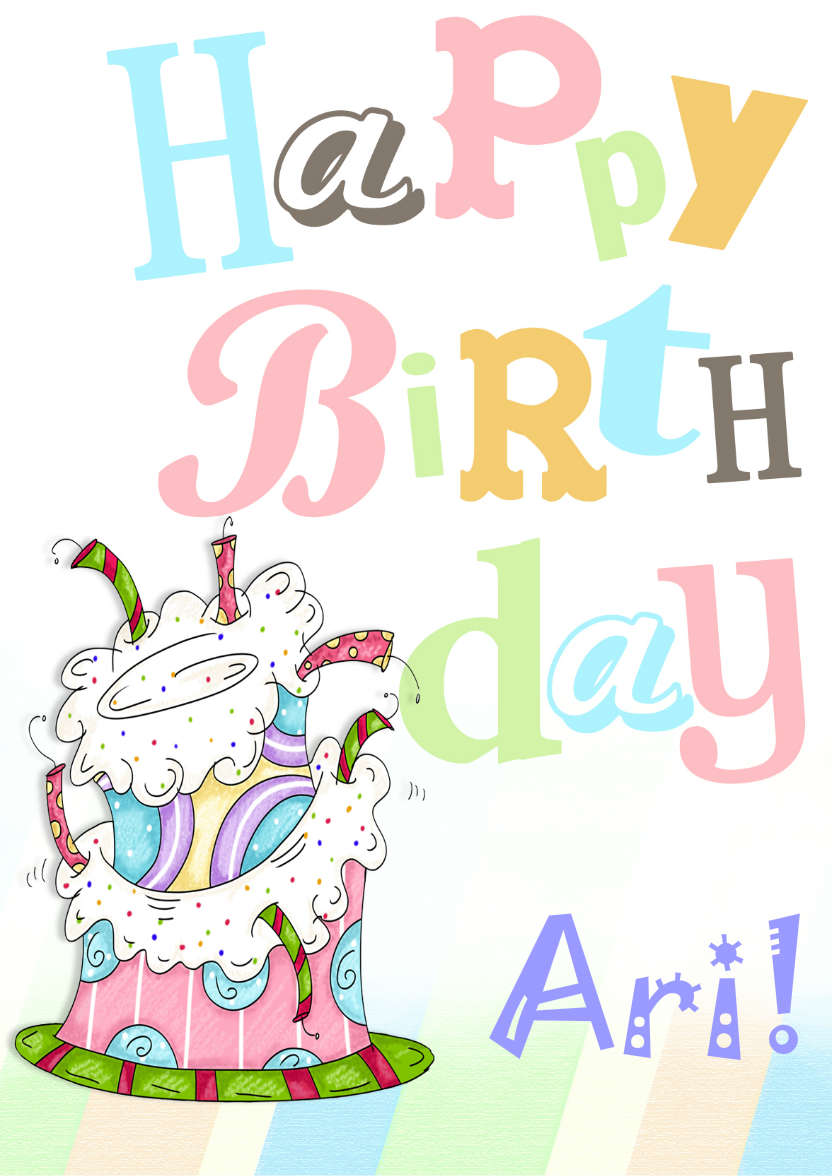 Funky Birthday Cake Card - card made with Crafty Bob's Card Creator