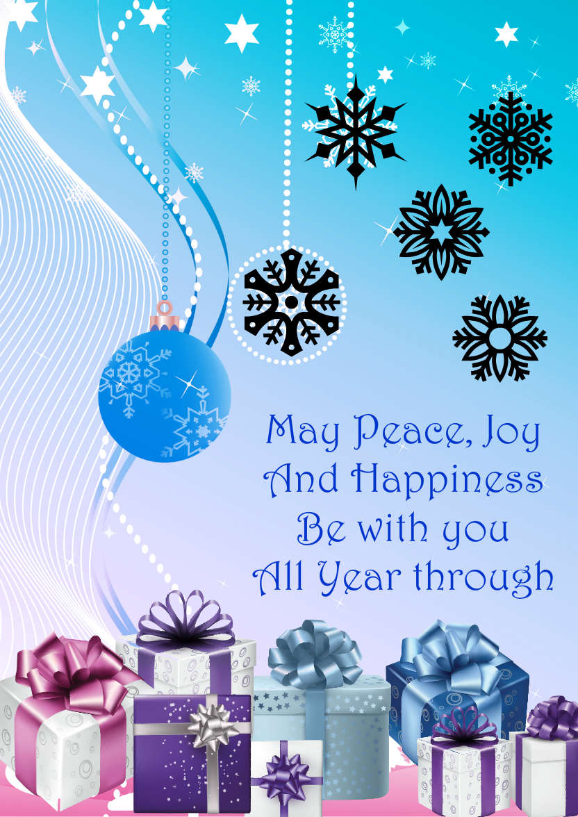 Christmas Sunset Decorative Card Front - card made with Crafty Bob's Card Creator