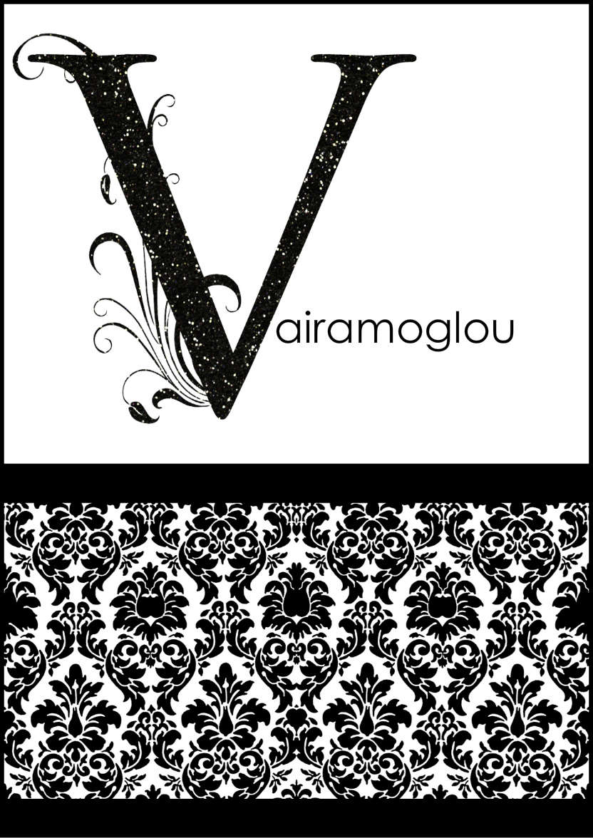Damask Monogram Letter V Card - card made with Crafty Bob's Card Creator