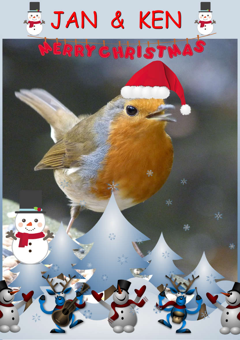 Dancing Christmas Friends - card made with Crafty Bob's Card Creator