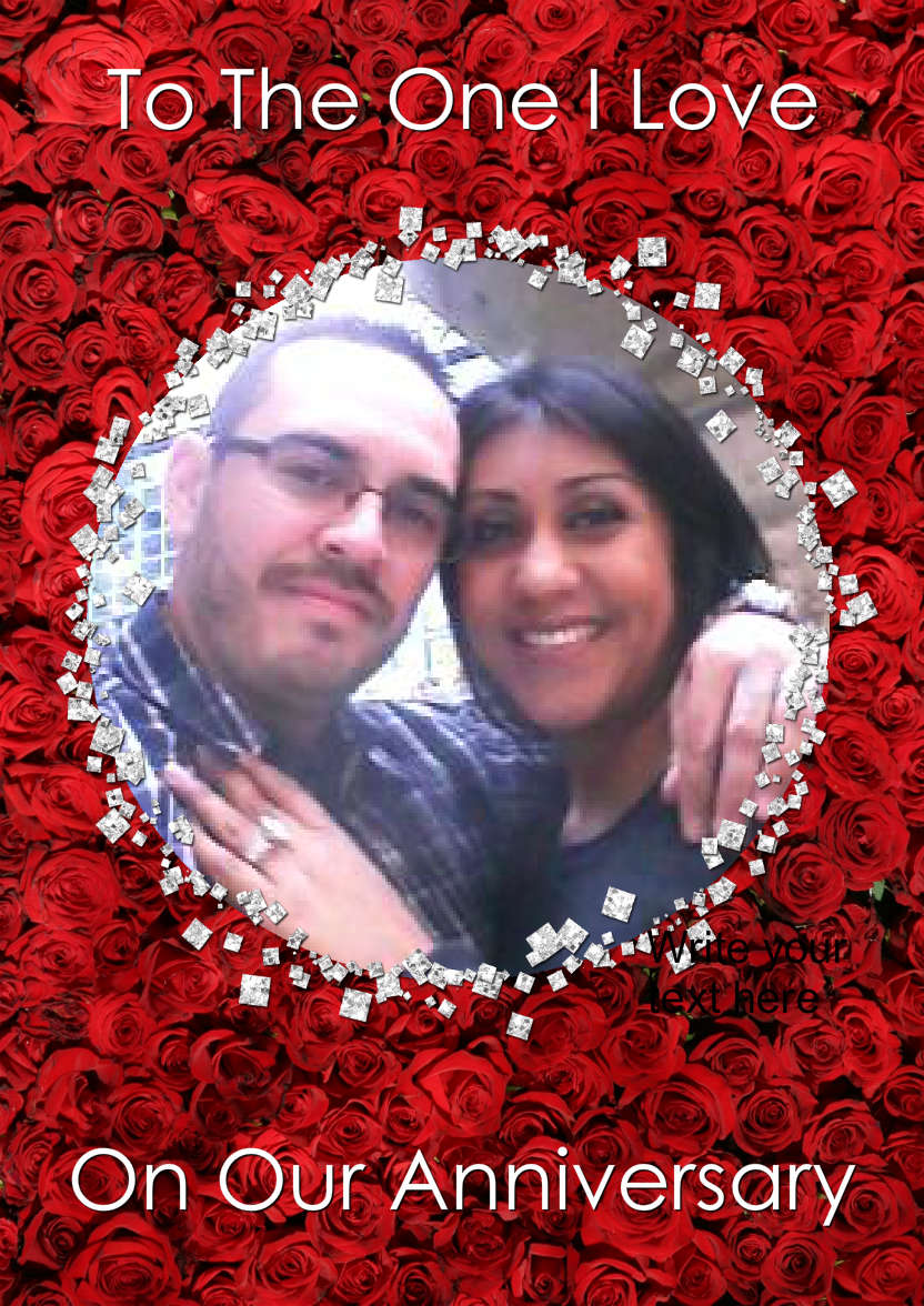 Roses and Diamonds Aperture Card - card made with Crafty Bob's Card Creator
