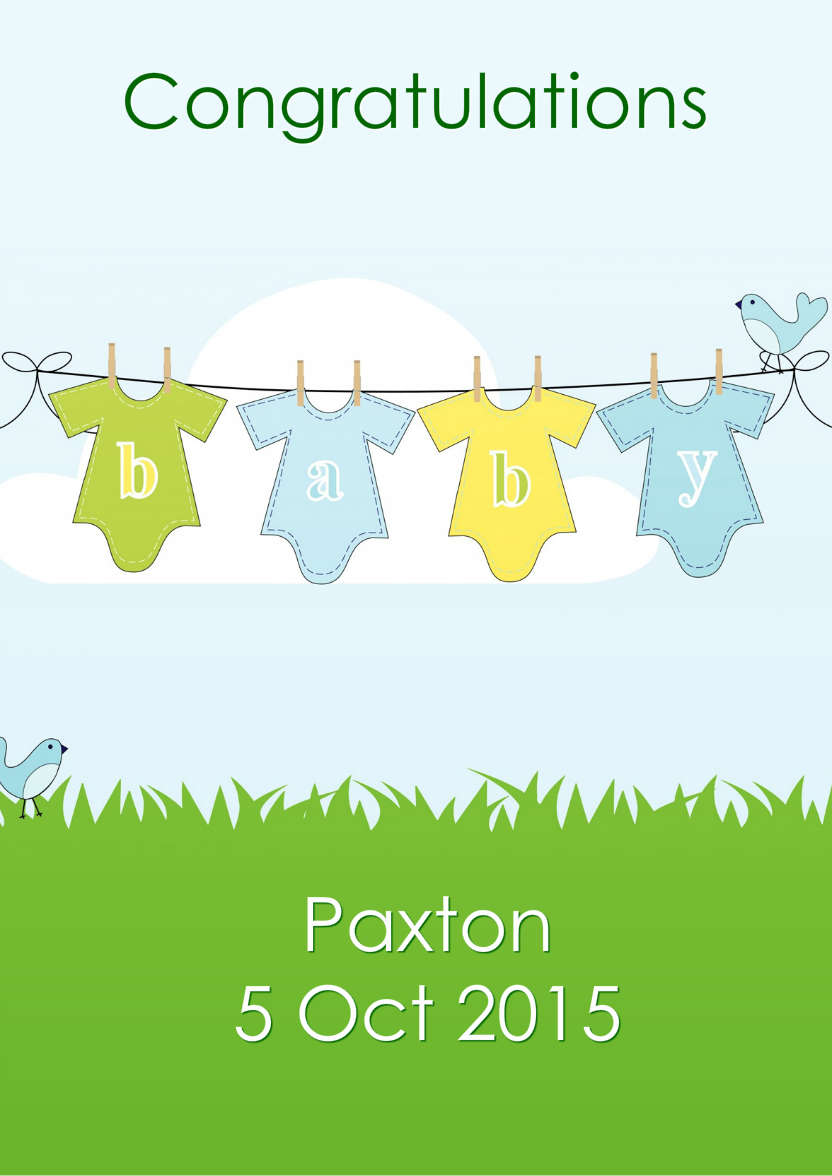 Washing Line New Baby Boy - card made with Crafty Bob's Card Creator