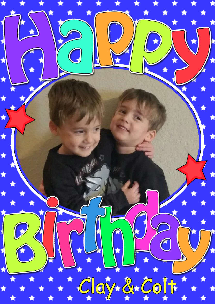Birthday Stars Photo Upload Card - card made with Crafty Bob's Card Creator