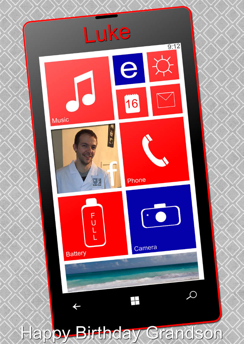 Smart Phone Card Male - card made with Crafty Bob's Card Creator