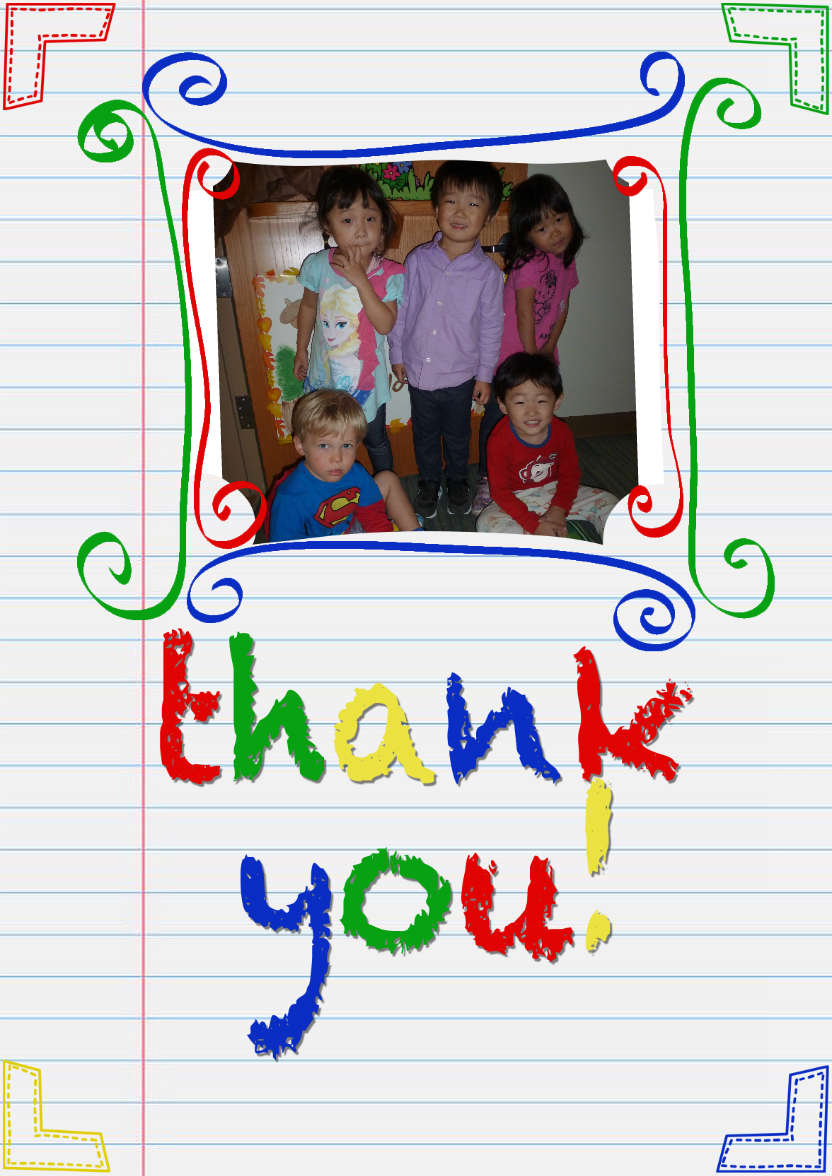 Notepaper Thank You Card - card made with Crafty Bob's Card Creator