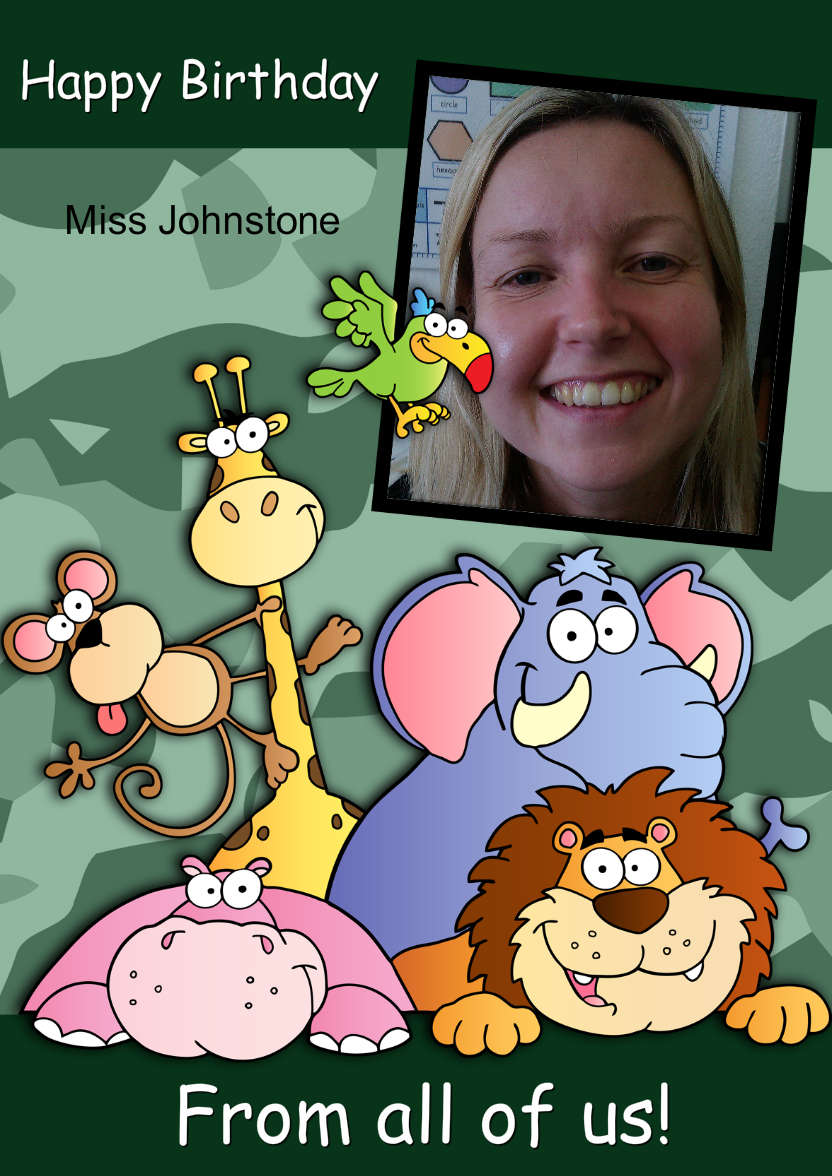 Jungle Animals Aperture Card - card made with Crafty Bob's Card Creator
