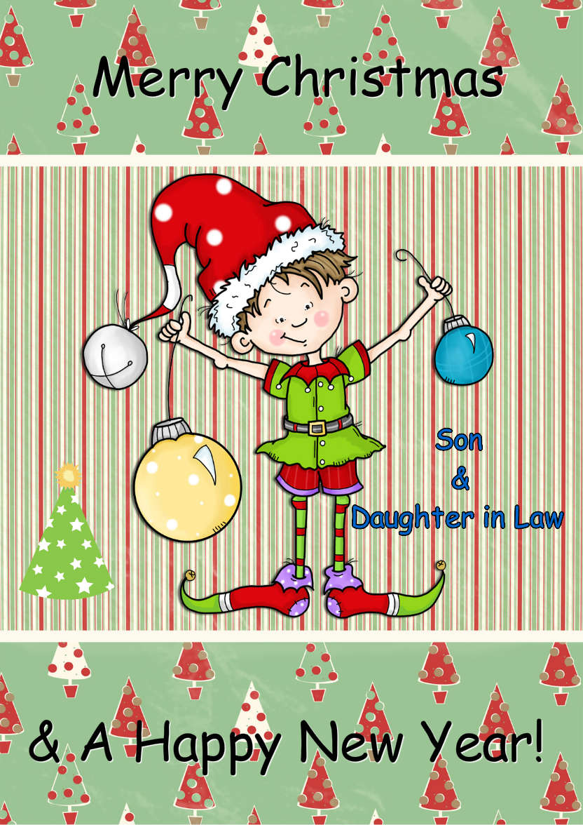 The Helpful Elf Christmas Card - card made with Crafty Bob's Card Creator