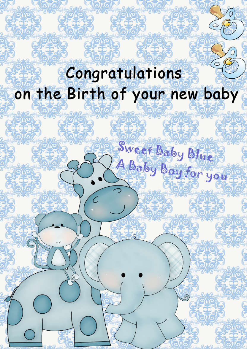 New Baby Boy - card made with Crafty Bob's Card Creator
