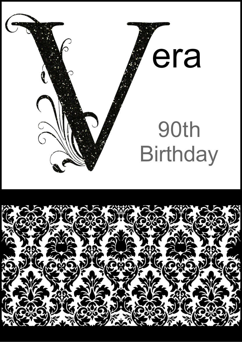 Damask Monogram Letter V Card - card made with Crafty Bob's Card Creator