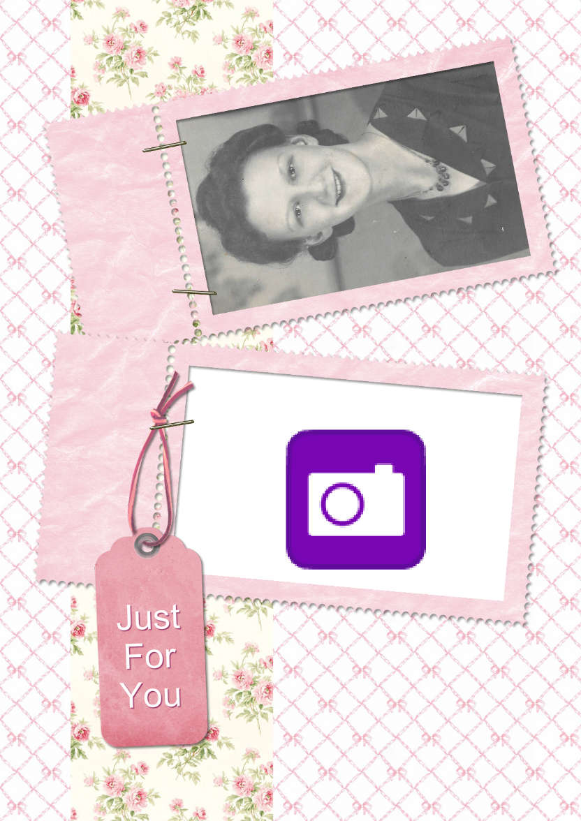 Stamp Style Frames Photo Card - card made with Crafty Bob's Card Creator