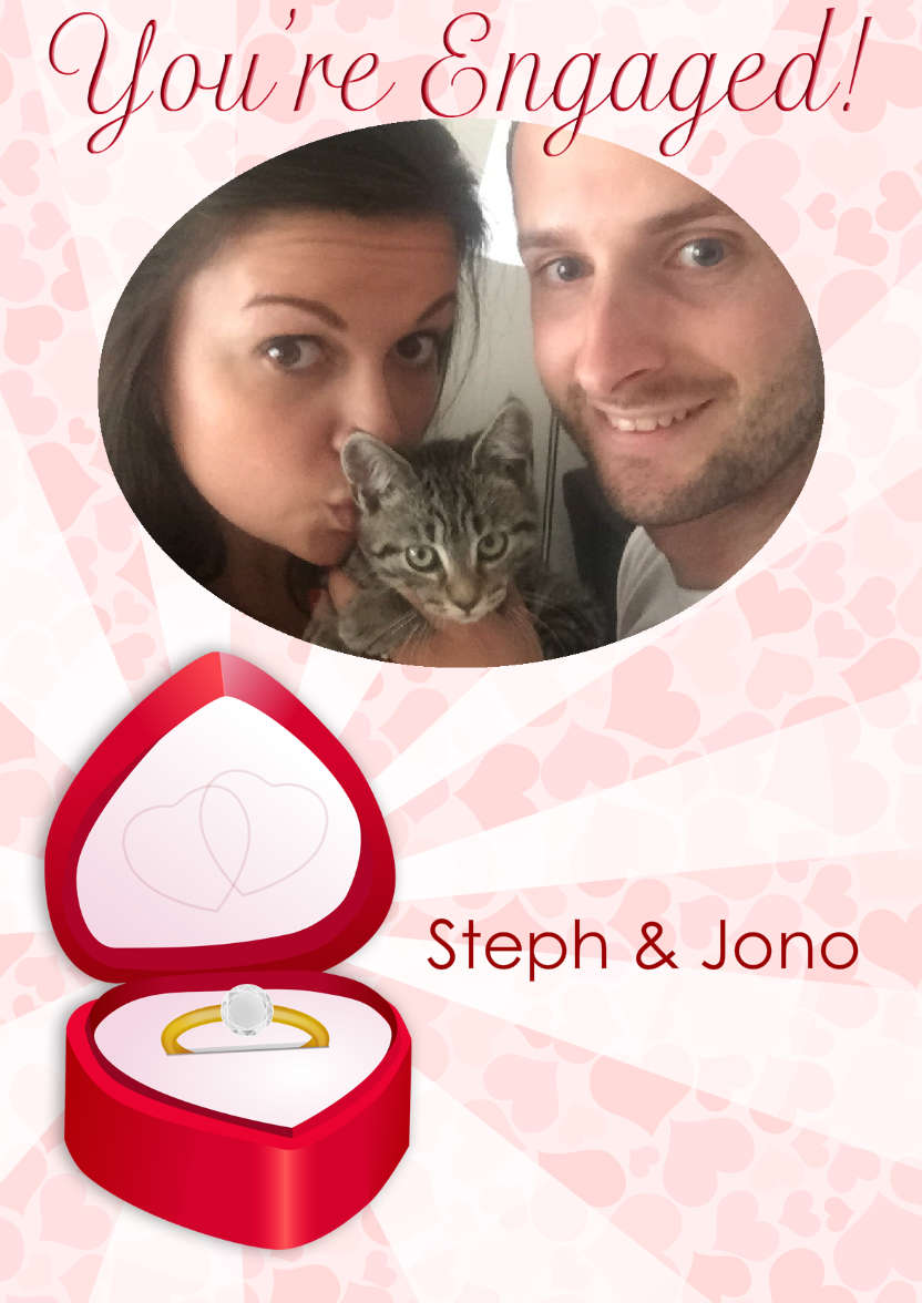 You're Engaged Photo Card - card made with Crafty Bob's Card Creator