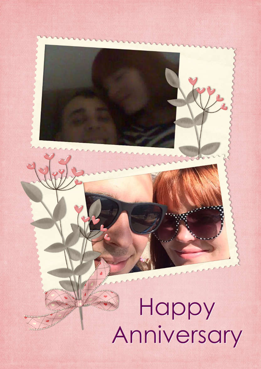 Scrapbook Style Anniversary Card - card made with Crafty Bob's Card Creator