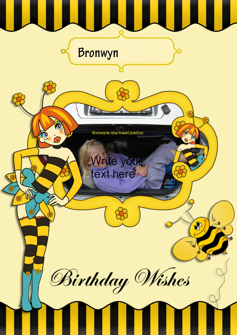 Busy Bee Birthday - card made with Crafty Bob's Card Creator